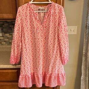 LOFT Pink and White Floral Dress